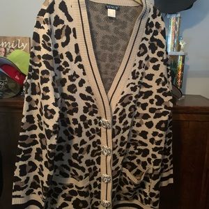 New W/O tags Leopard Cardigan
